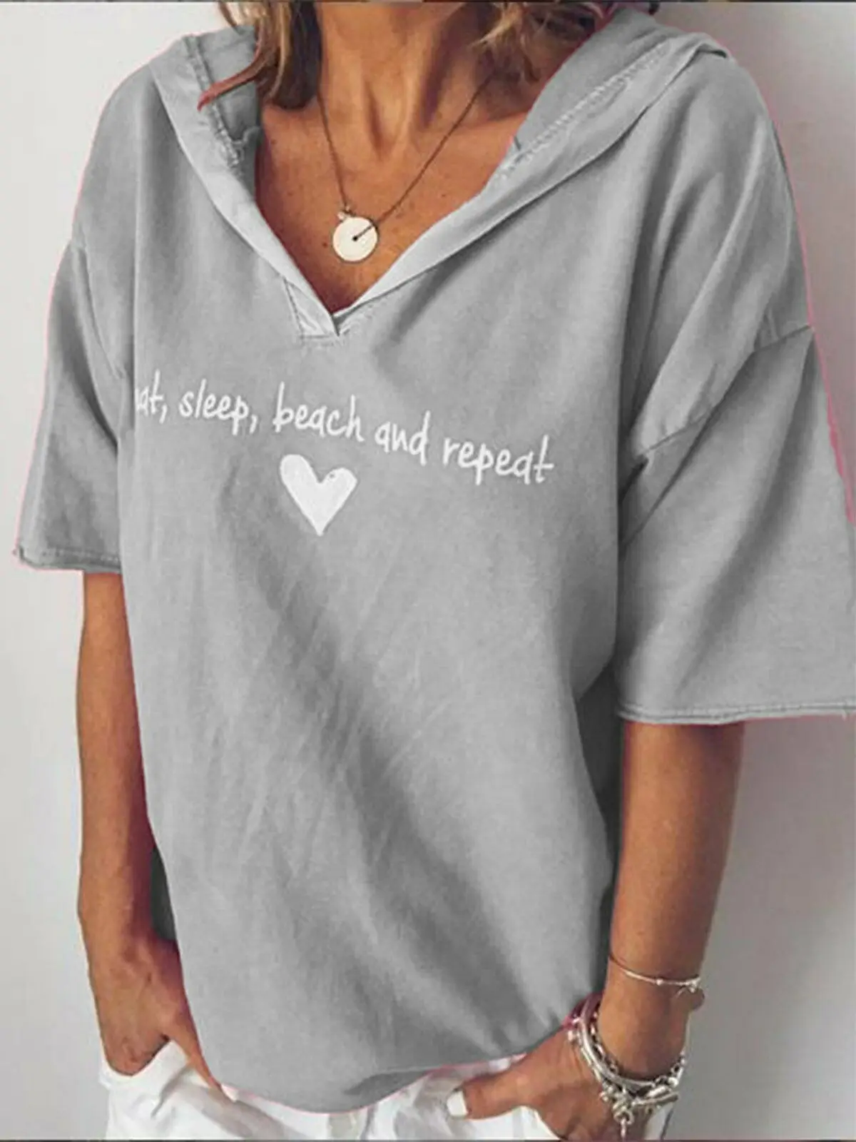 

Hot New Girls Womens Ladies Loose Tops T Shirts Tee Loose Clothes Jumper Pullover Tops Letter Summer Short Sleeve Hooded Clothes