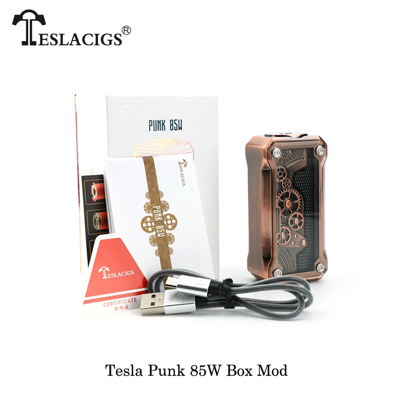 Teslacigs Tesla PUNK 85 Вт KA/TC/TCR коробка мод электронные сигареты питание от 18650 батареи Vape