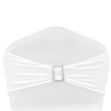 100 шт/партия с прямоугольная пряжка один слой спандекса лайкра стул полоса одежда Свадебная события белый