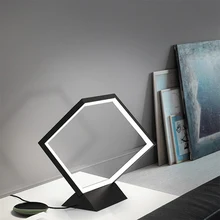 Современный черный золотой белый геометрический Настольный светильник для спальни прикроватный кабинет офисное декоративное освещение светодиодный алюминиевый Настольный светильник