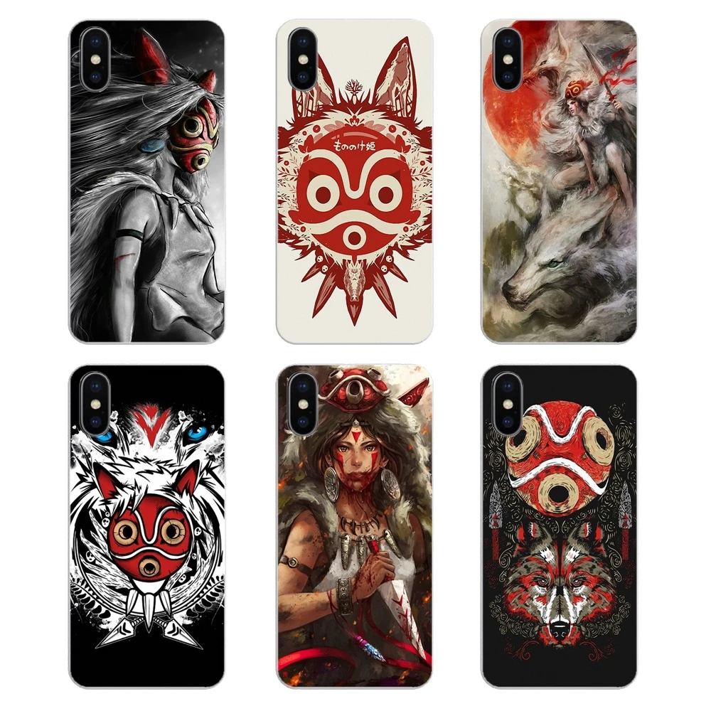 Silicone Phone Shell Cover princess mononoke mask No Los Miyazaki Art For Apple iPhone 4 4S 5 5S 5C SE 6 6S 7 8 X XR XS Plus MAX |