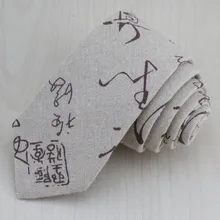 1 шт./лот) китайские иероглифы Отпечатано ретро моды досуг ткани из льна галстук/если вам нравится китайской истории, он не будет неправильно