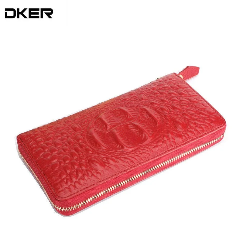 

DKER Fashion Women Wallets Leather Long Wallet Purses for Lady Female Purse with Zipper