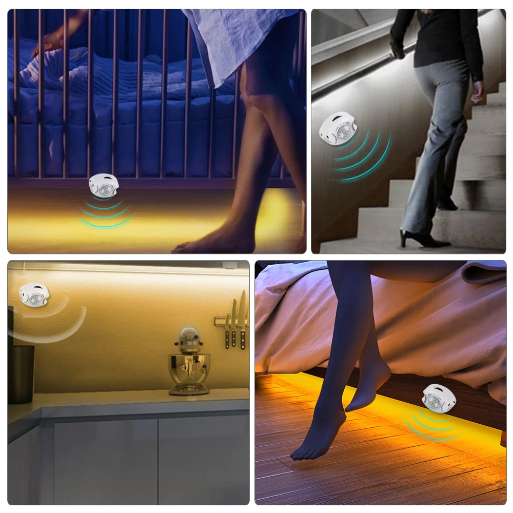 Kopen PIR Motion Sensor LED Onder Kast Verlichting 85 265 v Input 12 v Output 1 m 2 m 3 m 4 m 5 m Closet Keuken Garderobe Trappen Verlichting