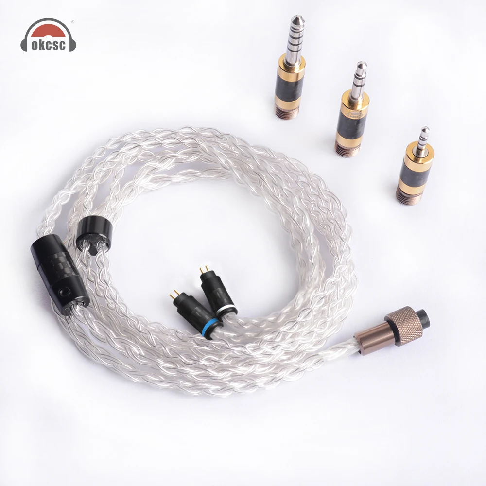 

OKCSC Pure Silver 0.78mm 2PIN Upgrade Earphone Cables The Awesome Plug Set for Westone 1964