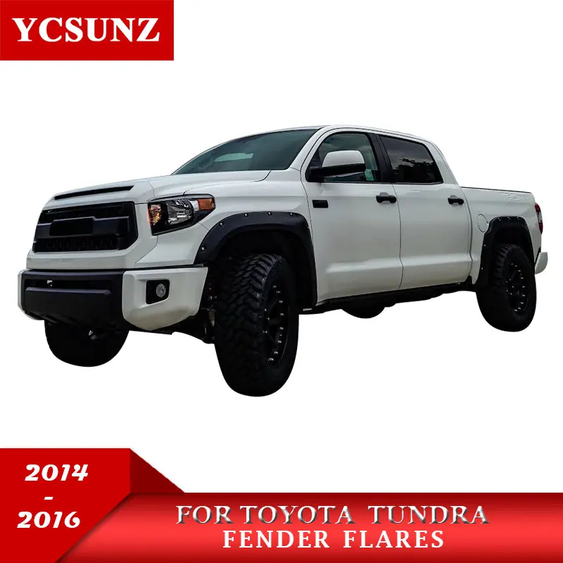 

2014-2016 Pocket Rivet Fender Flare For Toyota tundra Accessories matte black Mudguards For Toyota tundra 2014-2016 Parts YCSUNZ