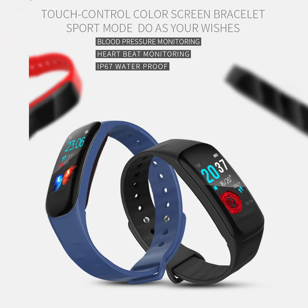 Smart Fitness Bracelet H29 Heart Rate Blood Pressure Monitor IP67 Waterproof Sport Activity Tracker Wristband 1.14