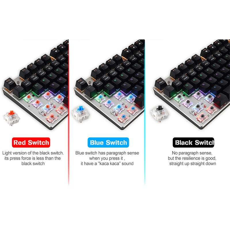 Metoo ZERO LED Breathing Backlit Pro игровая механическая клавиатура мышь Combos USB Проводная полная