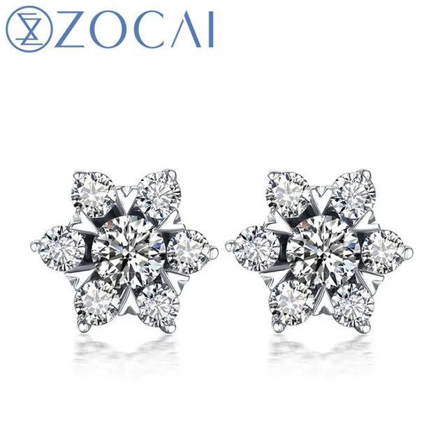 Zocai Super Star Natural 0 4 Ct Certified Diamond Stud Earrings Real Zocai Super Star Natural 0 4 Ct Certified Diamond Stud Earrings Real 18k Gold Au750