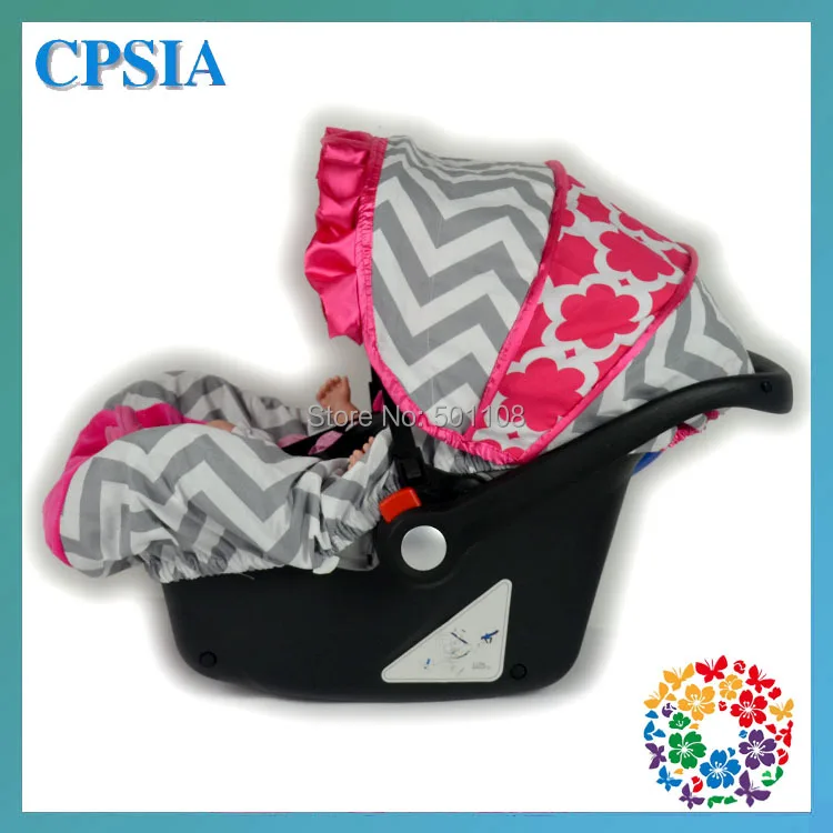 baby girl gray pink infant car seat cover canopy cover fit most infant car seat