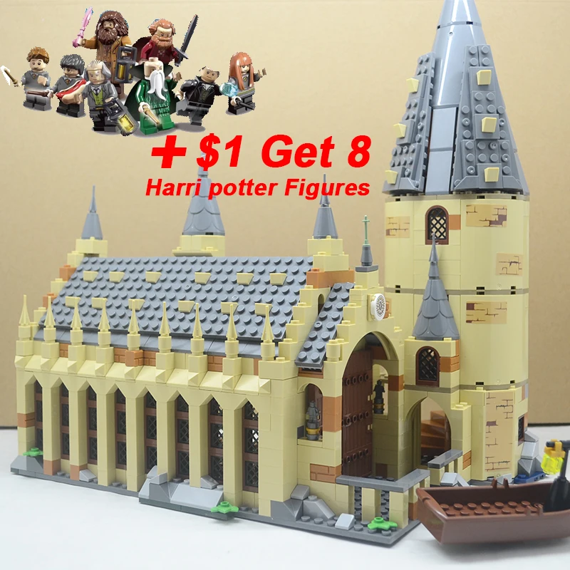 

Compatible Legoing harri movie potter 75954 LepinING Hogwarts Great Hall playmobil Building Blocks Brick Educational Toys 16052