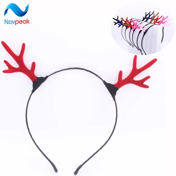 

100PCS/LOT Reindeer Antler Hair Hoop Christmas Girl Headband Headwear for Children Christmas Costume Party Decoration