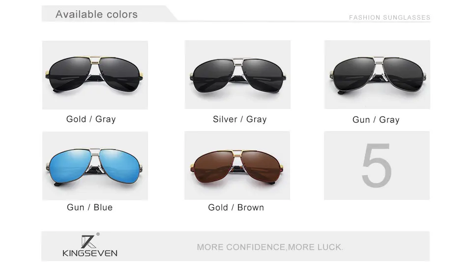 KINGSEVEN, мужские солнцезащитные очки, поляризационные, квадратные линзы, фирменный дизайн, для вождения, солнцезащитные очки, алюминиевая Классическая оправа, Oculos De Sol 7821