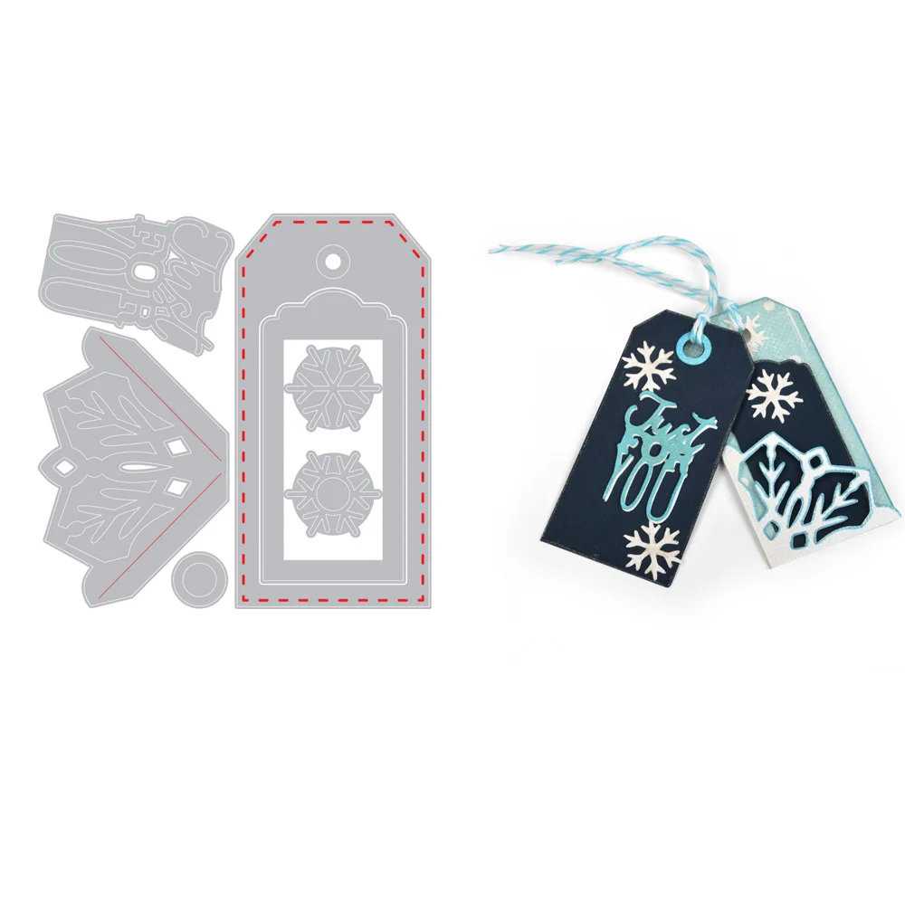 

Just For you Snow Tags Label Note Metal Cutting Dies Stencil Scrapbook Photo Album Embossing For Paper Card Making Handcrafts