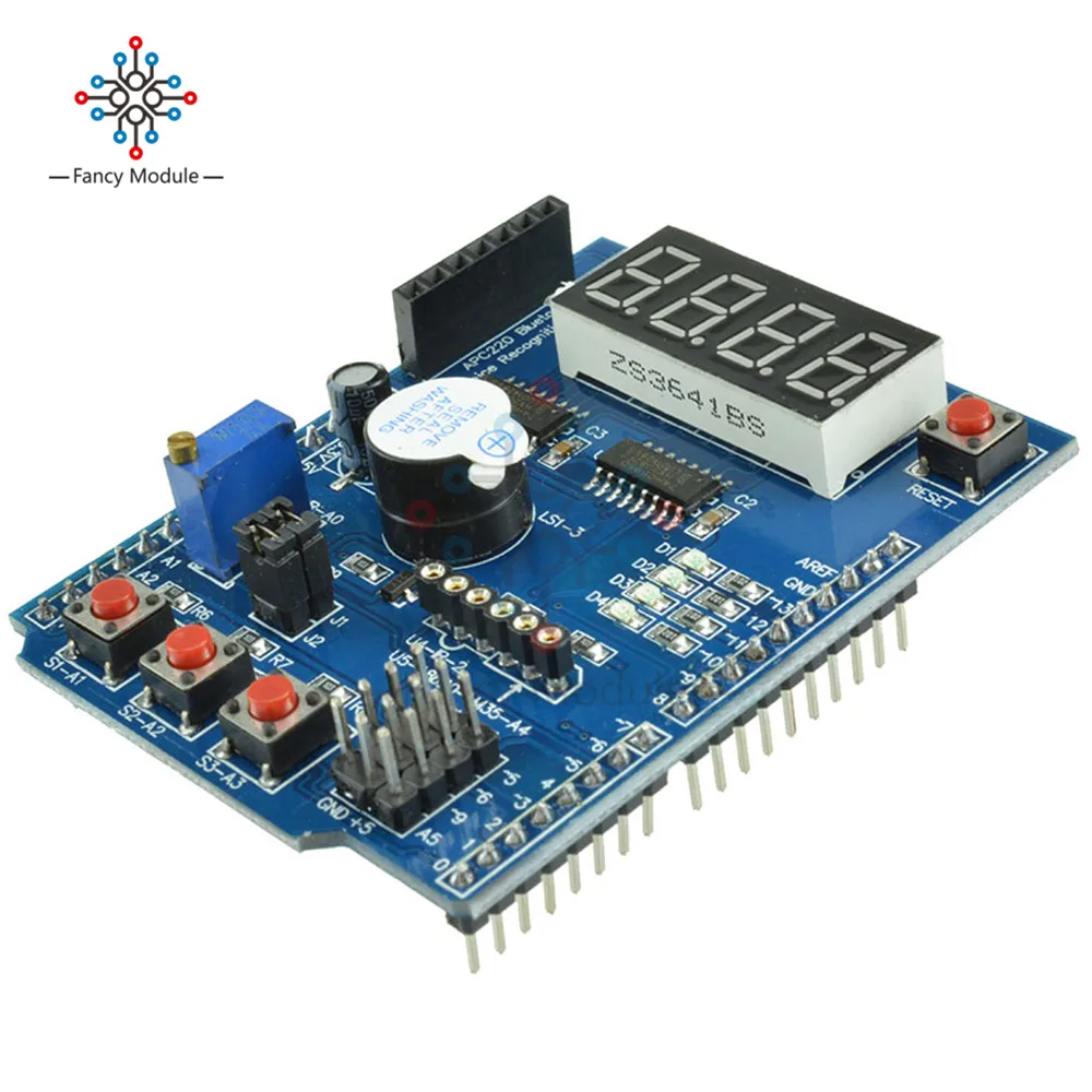 

APC220 Bluetooth Voice Recognition Module Multifunctional Expansion Board Shield LED display Kit for Arduino UNO R3 Mega2560