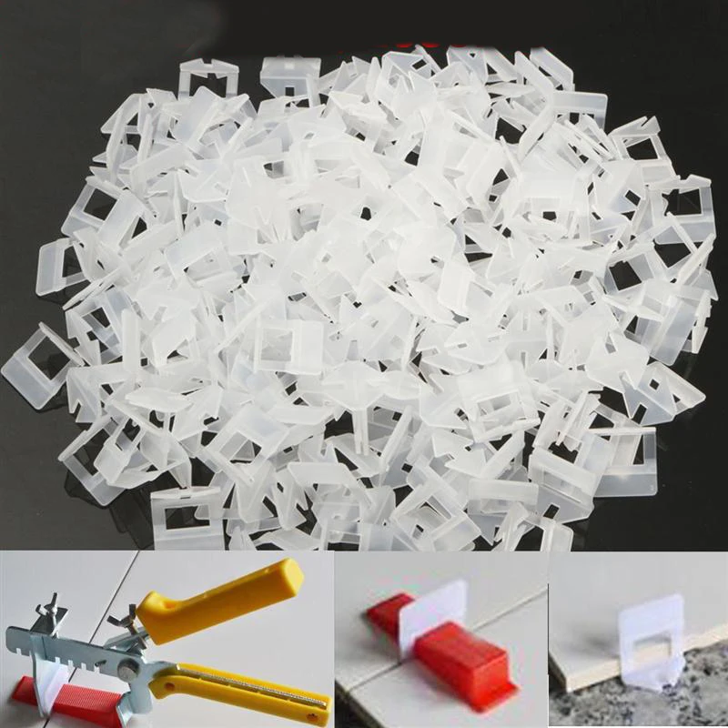 200pcs Plastic Ceramic Tile Leveling System 200 Clips Tiling Flooring Tools Clips