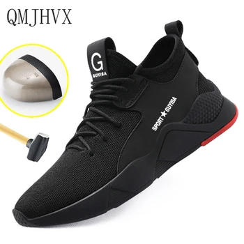 

Men's Work Safety Shoes Men Outdoor Steel Toe Footwear Military Combat Ankle Boots Indestructible Stylish breathable Sneakers