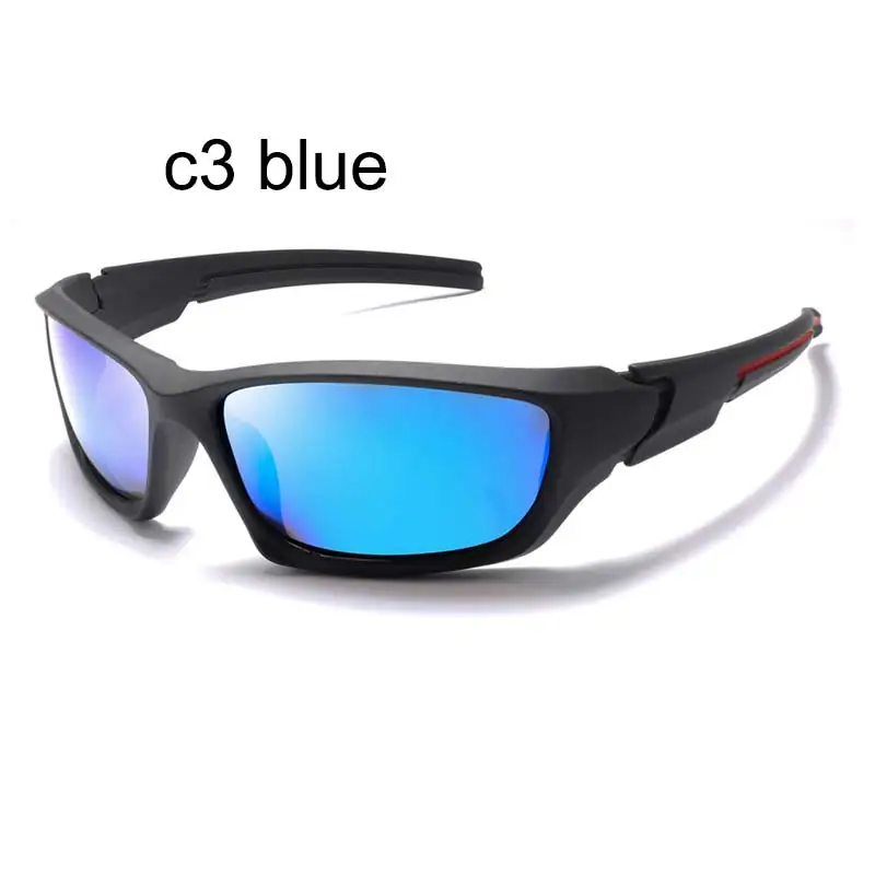 

reggaeon Sport Polarized Sunglasses men 2019 UV400 Vintage sun glasses night Driving mirror Polaroid Goggles women lunette blue