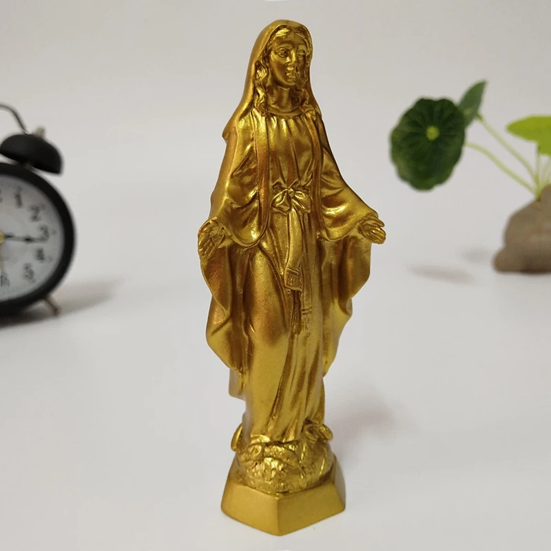 Золотая Статуя Иисуса Мадонна фигурки Девы Марии рождественские украшения для дома Рождественский подарок украшения