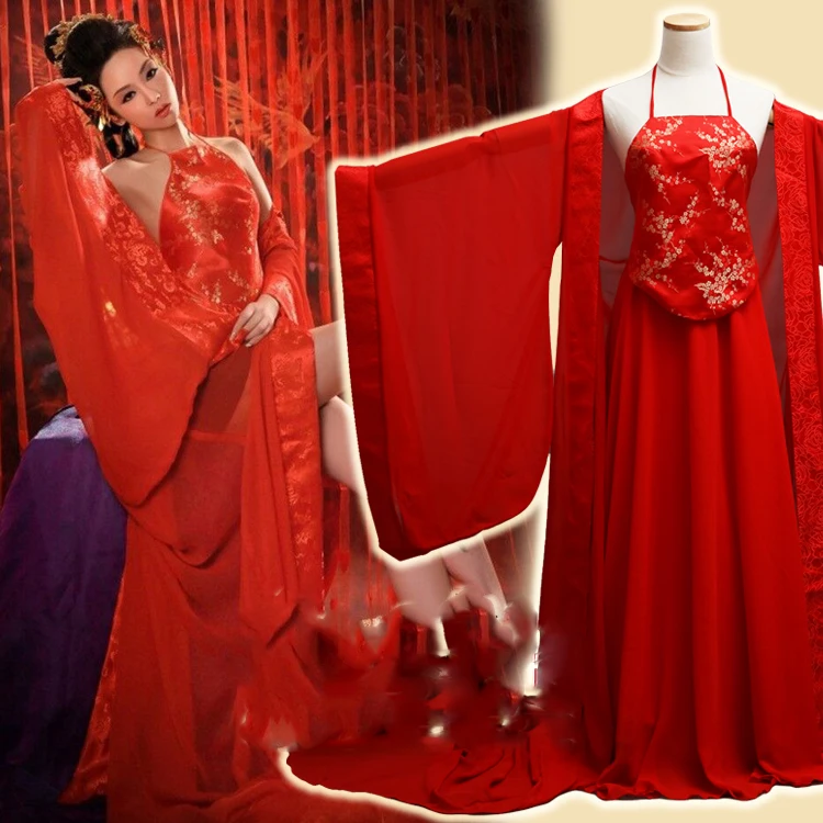 Hong Yi Meng Sexy Red Ancient Chinese Bra costume for Boudoir Portrait