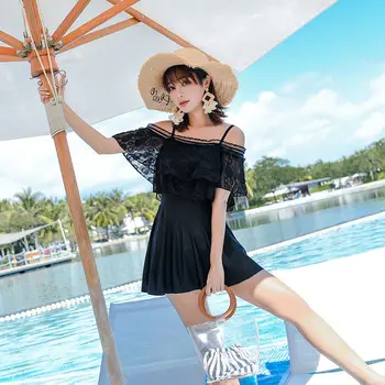 

Sexy One Piece Swim Suits With Bathing Suit Bikini Vintage For Women 2019 Korea Skirt Ins Red Letter Polyester Sierra Surfer