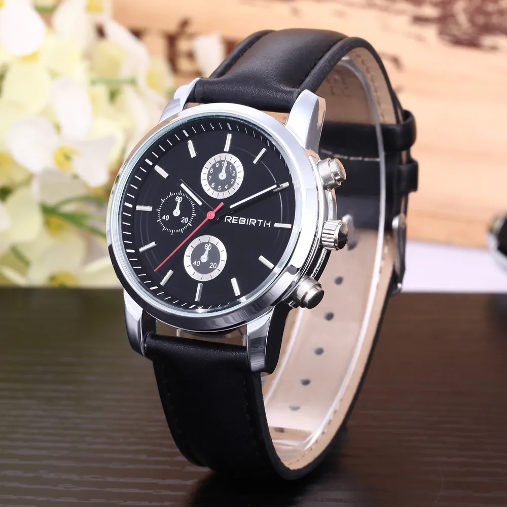 Fashion Watch Men's Calendar Leisure Simple Leather Sport Quartz Wrist