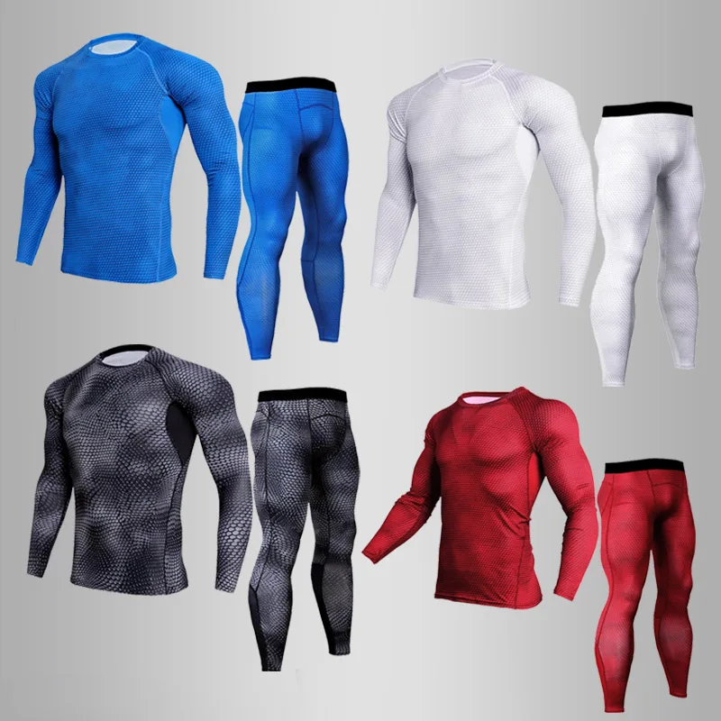 

2019 New Thermal Underwear Sets Men Brand Compression Anti-microbial Stretch Men's Thermo Underwear Male Warm Long Johns For Men
