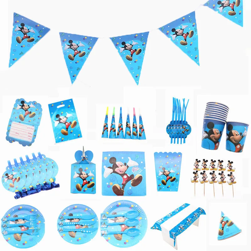 

Mickey Mouse Theme Birthday party Decoration Boys Girls Children Party Disposable Tableware Sets Birthday Party Supplies