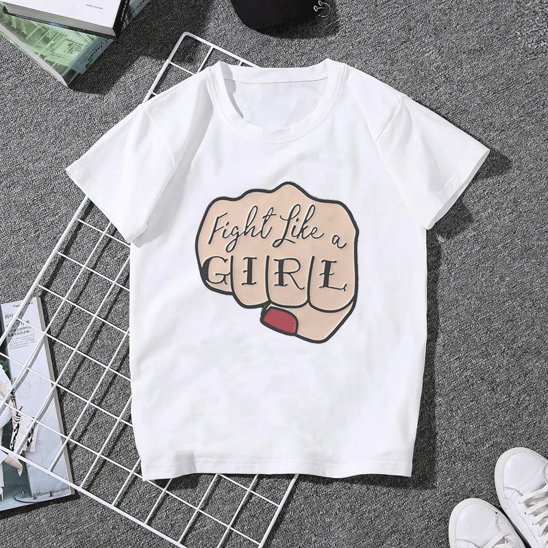 Феминистки Harajuku женские футболки феминизм grl PWR Ullzang футболка Девушка Мощность 90 s футболка с изображением гранж эстетику футболки Для женщин топы - Цвет: 2373