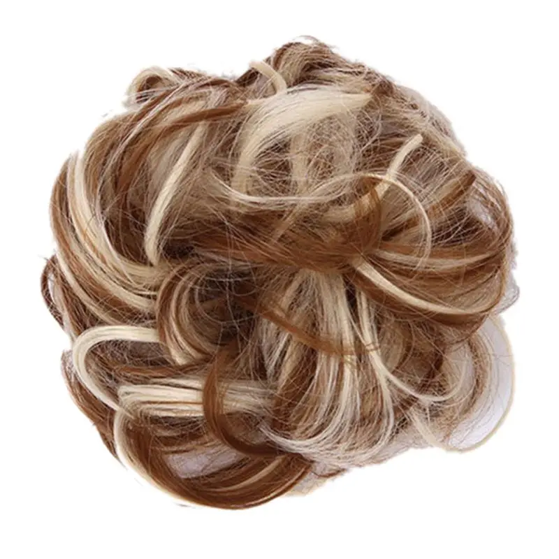 Для женщин и девушек, синтетические волосы для наращивания, пучок, Пончик, хвостик, держатель, эластичная волна, кудрявый парик, декоративные накладные волосы, обруч, резинки для волос
