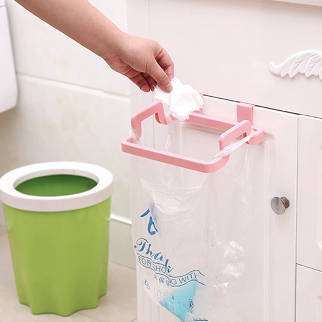 

Eco-Friendly Garbage Bag Stand Litter Bag Holder Kitchen Cupboard Drawer Door Waste Bin Bucket Dustbin Novelty product