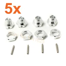 Comercio al por mayor 5 set/lote hsp 1/8 neumáticos adaptador hexagonal tuerca de la rueda 17mm alumbre Hubs con Pernos Tornillos de Fijación Para 1/8 Buggy Nitro Ofna Hiper