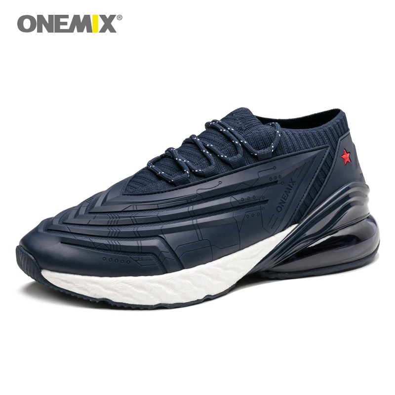 ONEMIX Air Cushion Mens Running Shoes Sports 270 Leather Shoes Shock Absorption Cushion Soft Energy Midsole Outdoor Jogging Shoe
