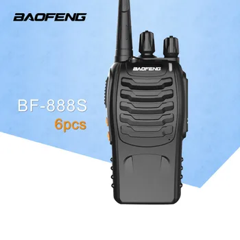 

6 PCS Baofeng BF-888S Walkie Talkie 5W Handheld Pofung UHF 5W 400-470MHz 16CH BaoFeng BF-888S Two Way Radio Portable CB Radio