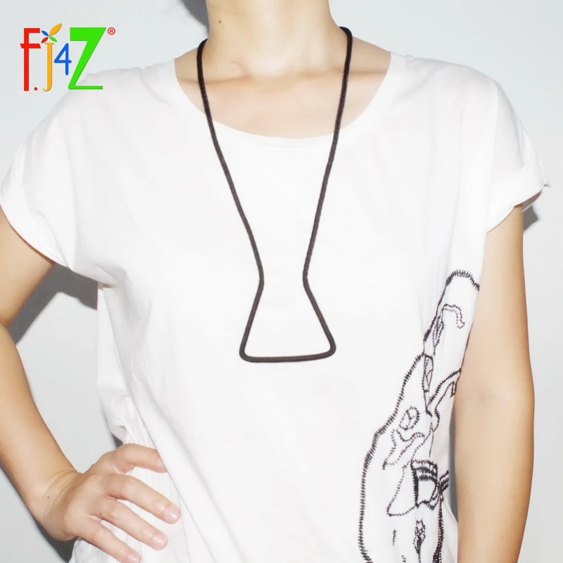 

2016 Jewelry Gifts Fashion Designer Novel Black Rope Wrapped Geo Cord Necklaces & Pendants Jewelries collar bijoux Femme