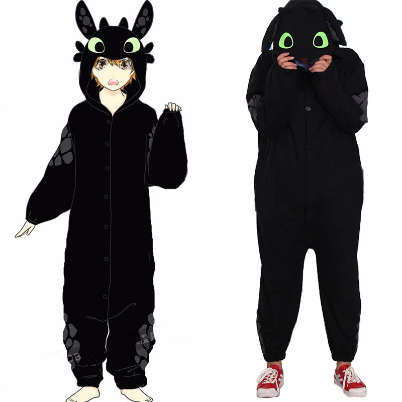 

Anime How to Train Your Dragon Toothless Unisex Sleepwear Pajamas Jumpsuit Cosplay Costume