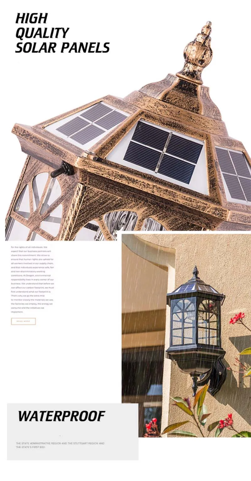 Solar à Prova Lâmpada de Iluminação Arandela para Rua Led ao ar Retro Vidro Livre Dwaterproof Água Parede Casa Varanda Portão 220v 110v 5 livre solar à prova dwaterproof água lâmpada