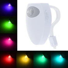 Smart USB Charge 8 Color PIR Motion Sensor Bathroom Toilet Nightlight Seat Sensor Lamp Body Motion Activated with On / Off