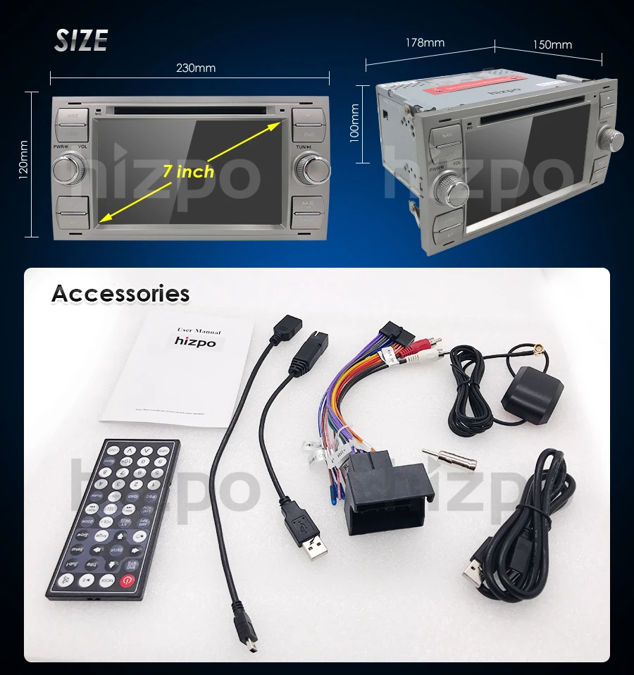 Cheap 2 Din Car Radio Car Multimedia For Ford Focus 2 3 C S Max Fiesta Mondeo Fusoin Galaxy Connect kuga Audio2004 2005 2006 2007 2008 5