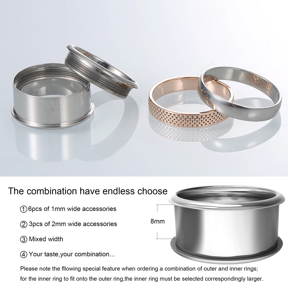 Cremo Fashion Stackable Rings Women Stainless Steel Ring Jewelry Band Multilayer Statement Love Layers Ring Anillos