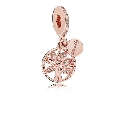 

free shipping 1pc rose gold family life tree jewelry making diy bead Fits European pandora Charm Bracelets A753