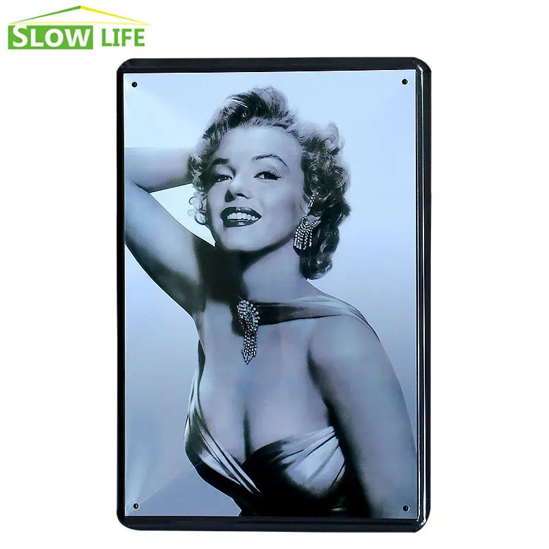 Nuevo póster de Marilyn Monroe Sexy Vintage decoración para el hogar Barra de señal de lata cafetería decoración de pared de Hotel cartel de Metal Retro pintura placa de Metal