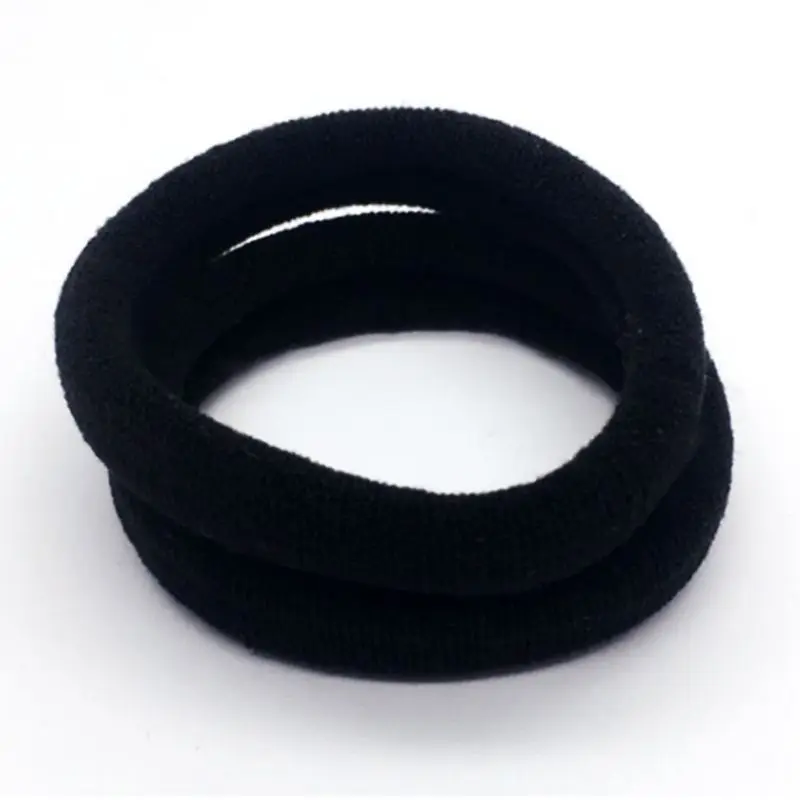 10Pcs Women Girls High Elasticity 4cm Medium Thick Rolled Towel Hair Rope Candy Solid Color Rubber Band Ring Ponytail Holder Scr