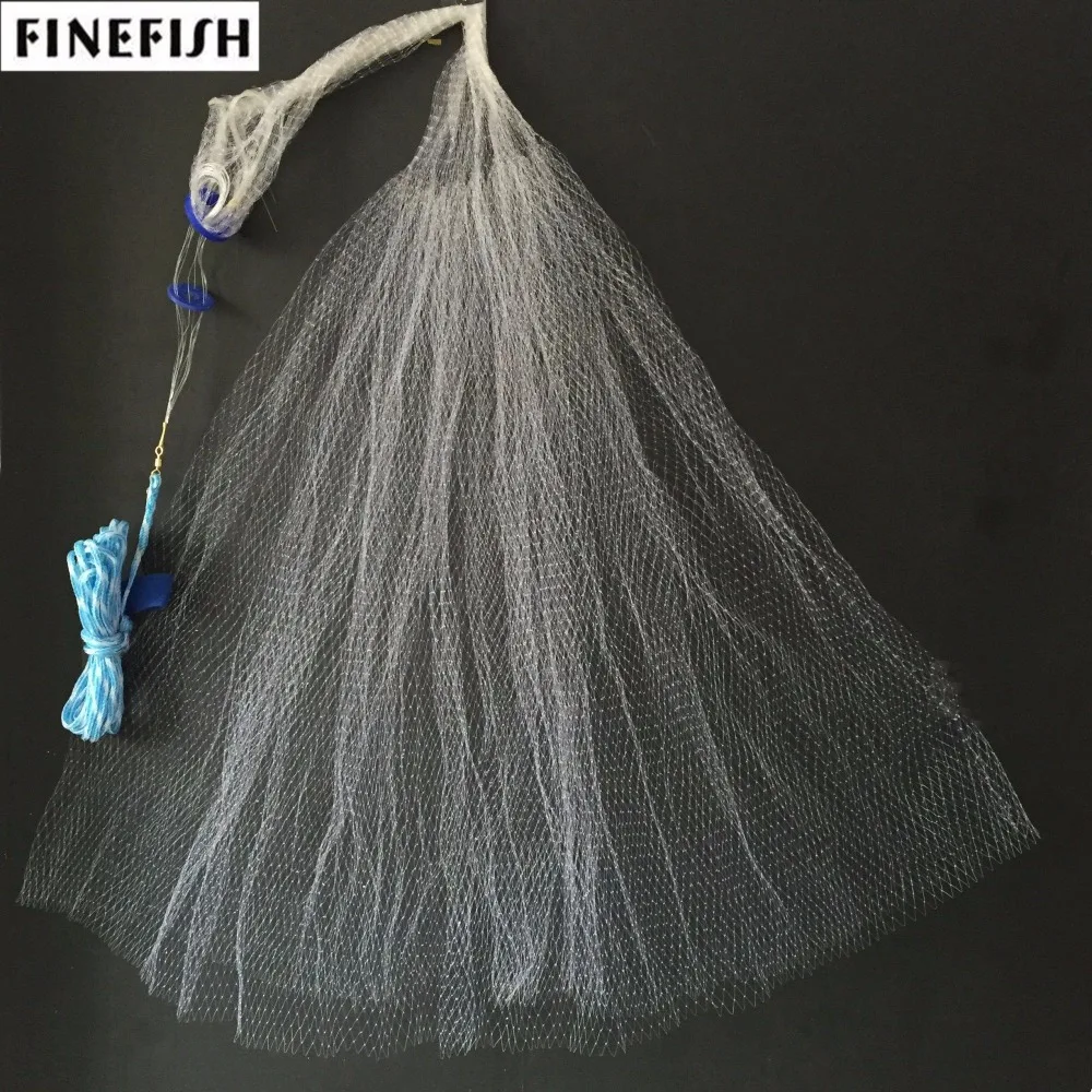

Finefish Without Sinker Cast Net USA Style Hand Throw Fishing Net Small Mesh Catch Fish Network Monofilament Hunting Gill Net