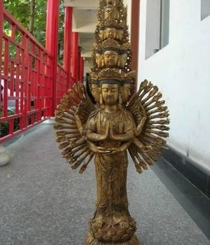 

30"Tibet bronze thousand hands Arm Kwan-Yin Eleven-faced Avalokitesvara statue 8.02