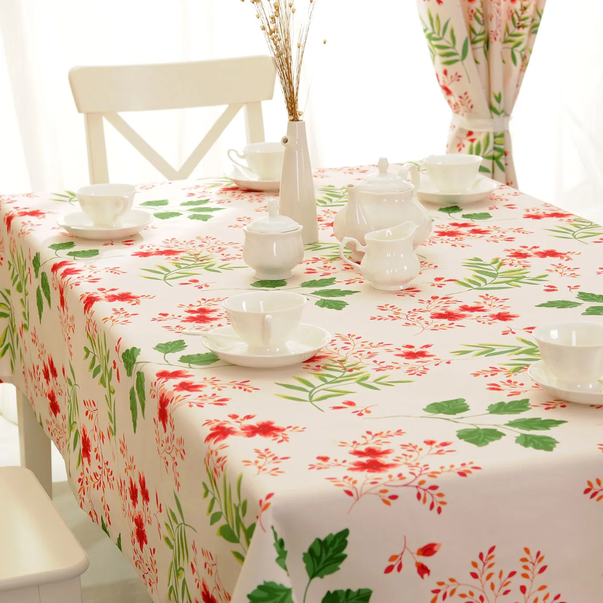 Fresh rustic dining table cloth fabric flowers tv gremial 100 cotton