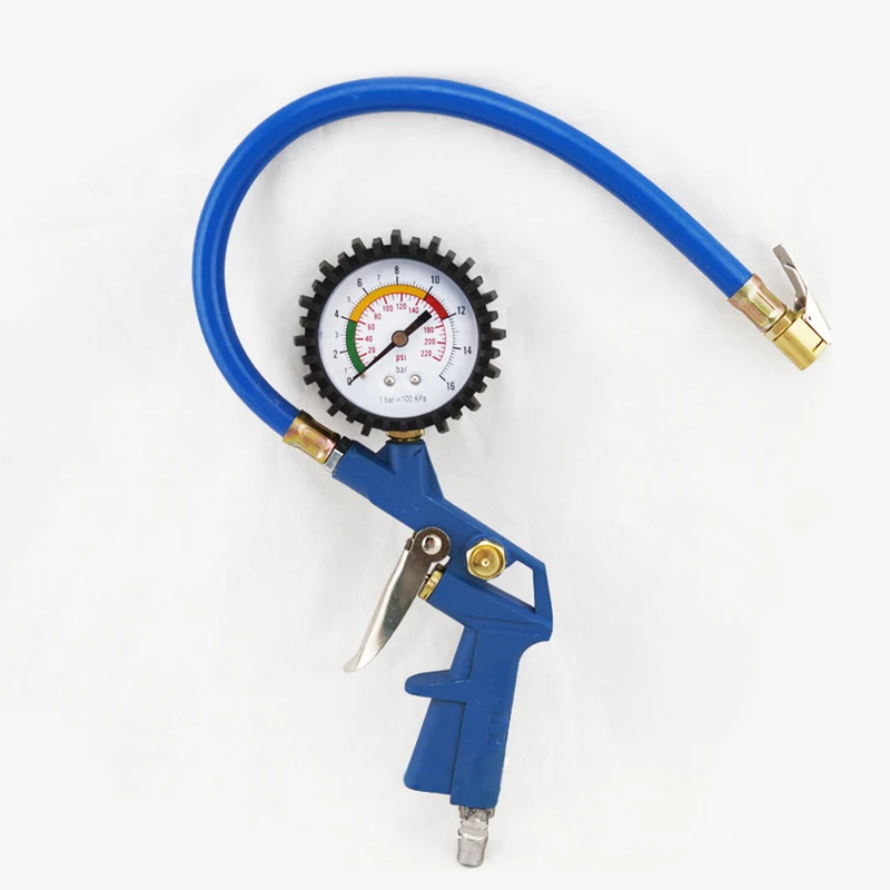 JUFENG 2 inch 220 PSI Air Tire Inflator Gauge Pump Car Truck Motorcycle