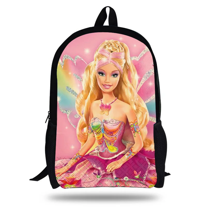 

New Fashion Children School Bags for Girls Barbie Princess Cartoon Teenagers Bag Backpack Students Bookbag Hot Kids Mochilas