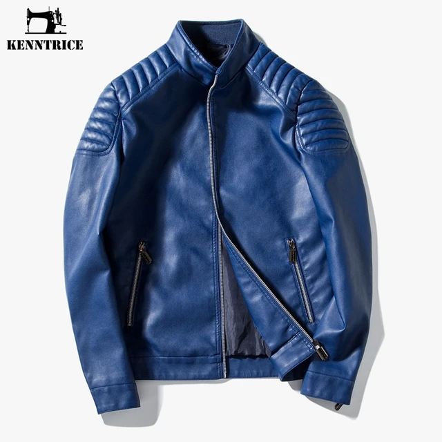 KENNTRICE Male Leather Jacket PU Leather Jacket Men Faux Leather Winter