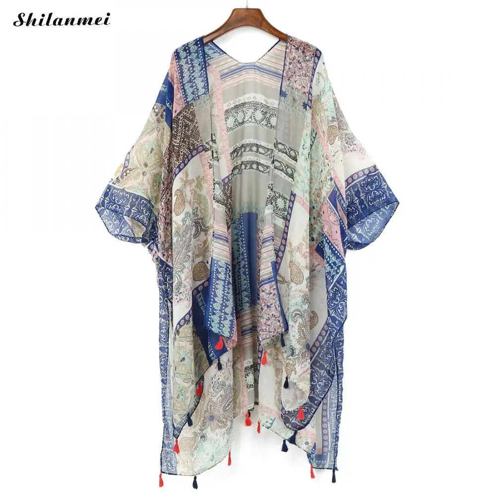 Colorful Floral Kimono Mujer 2019 bluse Feminino Summer Beach Long Cardigan Women Vintage Boho Blouse Top Kimono Femme Shirt Colorful Floral Kimono Mujer 2019 bluse Feminino Summer Beach Long Cardigan Women Vintage Boho Blouse Top Kimono Femme Shirt